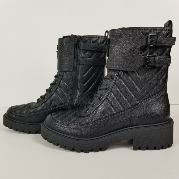 GUESS Oak Quilted Combat Logo Boots - Picture 9 of 12